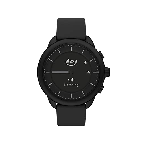 Fossil Men's or Women's Gen 6 Wellness Edition 44mm Silicone Hybrid Smart Watch, Color: Black (Model: FTW7080)