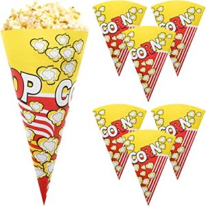 Toyvian Popcorn Machine Popcorn 100 Piece Paper Popcorn Bags with Tapered Tips Cone-shaped Treats Bags Popcorn Machine Accessories for Popcorn Bars, Movie Nights, Concessions Individual Popcorn