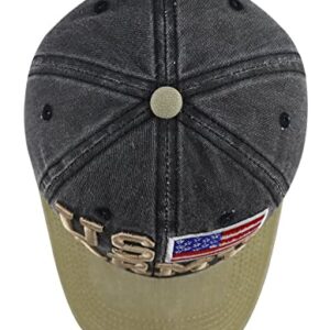 Army Hats for Men Women, USA American Flag Military Hats, Funny US Army Vietnam Veterans Baseball Cap, Adjustable Cotton Embroidered America Patriots Hat, Retirement Military Gifts for Dad Mom