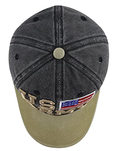 Army Hats for Men Women, USA American Flag Military Hats, Funny US Army Vietnam Veterans Baseball Cap, Adjustable Cotton Embroidered America Patriots Hat, Retirement Military Gifts for Dad Mom