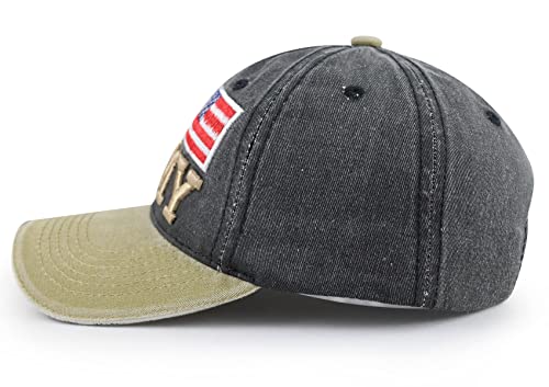 Army Hats for Men Women, USA American Flag Military Hats, Funny US Army Vietnam Veterans Baseball Cap, Adjustable Cotton Embroidered America Patriots Hat, Retirement Military Gifts for Dad Mom