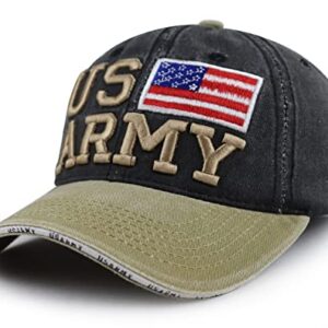 Army Hats for Men Women, USA American Flag Military Hats, Funny US Army Vietnam Veterans Baseball Cap, Adjustable Cotton Embroidered America Patriots Hat, Retirement Military Gifts for Dad Mom