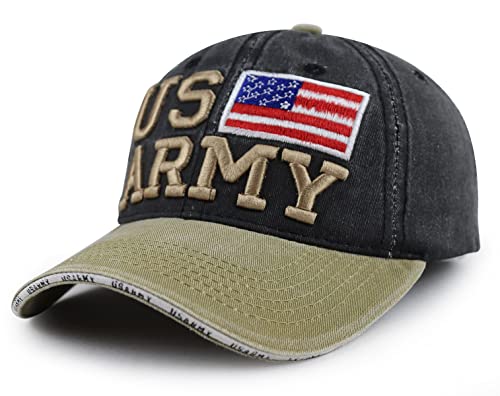 Army Hats for Men Women, USA American Flag Military Hats, Funny US Army Vietnam Veterans Baseball Cap, Adjustable Cotton Embroidered America Patriots Hat, Retirement Military Gifts for Dad Mom