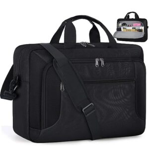 laptop bag 15.6 inch laptop briefcase computer bag for men women waterproof business office work large laptop case 15.6 inch adjustable shoulder messenger bag black