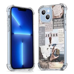 jesus quotes case for iphone 13 mini,christian motivational bible verse collage pattern case for men women,unique design soft tpu iphone 13 mini bumper case