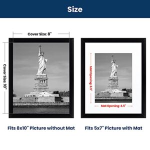 ENJOYBASICS 8x10 Picture Frame, Display Poster 5x7 with Mat or 8x10 Without Mat, Wall Gallery Photo Frames, Black, 2 Pack