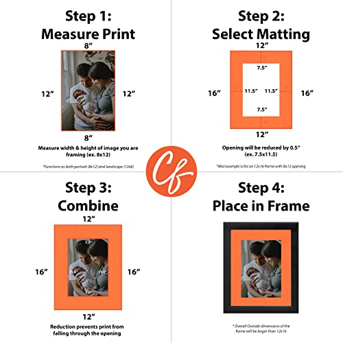 Craig Frames B152 Pre-Cut Mat Board for 16x22 Print, 20x26, Tangerine Orange