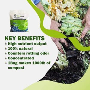 Fishnure 4 pounds Natural Living Compost Starter, Enhancer and Accelerator - 1 Bag for 1000lb (1m3) of Compost with Proprietary Blend for Effective, Odor Free and Natural Compost