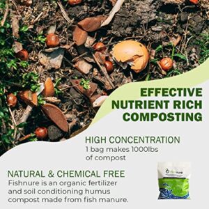 Fishnure 4 pounds Natural Living Compost Starter, Enhancer and Accelerator - 1 Bag for 1000lb (1m3) of Compost with Proprietary Blend for Effective, Odor Free and Natural Compost