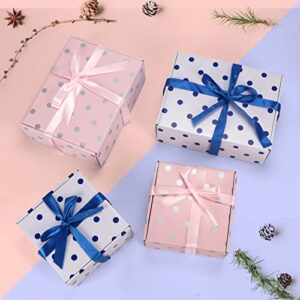 Rempry 12x9x4 Inches Large Gift Box 18 Pack, Pink Polka Dot Gift Box with Lids, Cardboard Gift Boxes for Women Presents, Birthday, Party Favor, Wedding, Christmas, Halloween