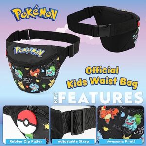 Pokemon Bag Kids Bum Bag Boys Girls Bags Travel School Festival Lightweight Adjustable Fanny Pack Waist Bags Zipped Pocket Pikachu Pokemon Gifts for Boys