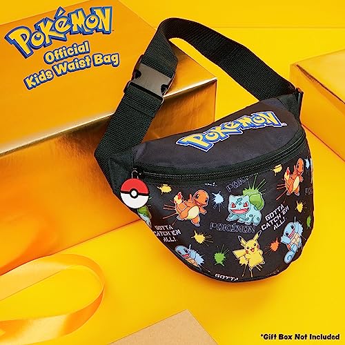 Pokemon Bag Kids Bum Bag Boys Girls Bags Travel School Festival Lightweight Adjustable Fanny Pack Waist Bags Zipped Pocket Pikachu Pokemon Gifts for Boys