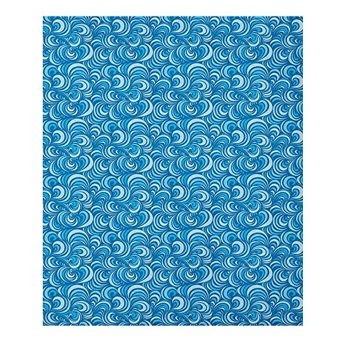 LIGUTARS Pet Blanket for Car, Blue Teen Blankets for Girls, Marine Waves Pattern Abstract Curly Forms, Keep Warm, 40 x 50inches, Suitable for Bed and Sofa, Blue Pale Blue