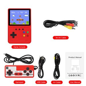 Heiko Retro Portable Handheld Game Console to Experience 500 Classic Games Anytime Anywhere, 3.5In Screen Video Game Console 1200mAh, Handheld Video Game Support for Connecting TV & Two Players(Red)