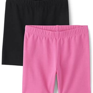 The Children's Place Baby Toddler Girls Bike Shorts, Black/Pink 2-Pack, 4T