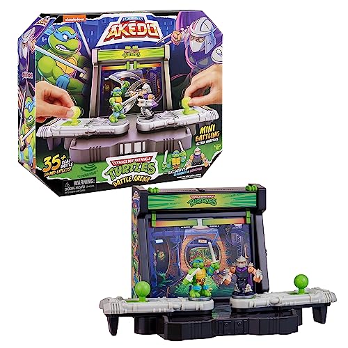 Legends of Akedo Teenage Mutant Ninja Turtles Battle Arena with 35+ Battle Sound Effects and 2 Exclusive Battling Mini Warriors - Leonardo and Shredder