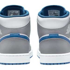 Nike mens Air Jordan 1 Mid Shoes, Cement Grey/White-true Blue, 9