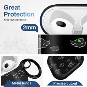 Maxjoy for Airpods 3rd Generation Case, Anime Cartoon Cute Design Series Apple Airpod 3 Case Cover for Airpods 3rd Generation 2021, Wireless AirPods 3 Cases for Men Women, Anime White Cloud Lanyard