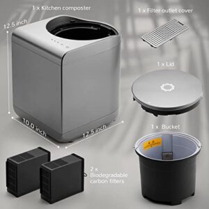 Airthereal Revive Electric Kitchen Composter, 2.5L Capacity with SHARKSDEN® Tri-Blade, Turn Food Waste and Scraps into Dry Compost Fertilizer for Plants