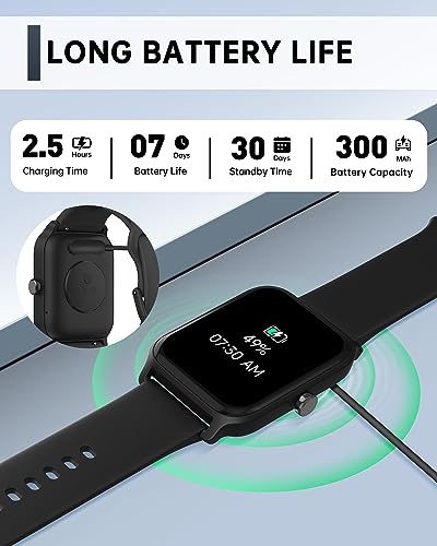 Smart Watch for Men Women, Answer Make Call, Alexa Built-in, 1.8" Touch Screen Fitness Tracker for iphone Android with 100+ Sport Modes, Heart Rate Blood Oxygen Sleep Monitor, IP68 Waterproof watch