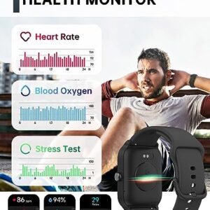 Smart Watch for Men Women, Answer Make Call, Alexa Built-in, 1.8" Touch Screen Fitness Tracker for iphone Android with 100+ Sport Modes, Heart Rate Blood Oxygen Sleep Monitor, IP68 Waterproof watch