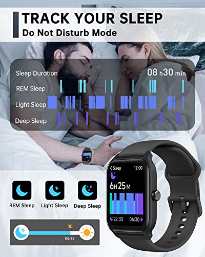 Smart Watch for Men Women, Answer Make Call, Alexa Built-in, 1.8" Touch Screen Fitness Tracker for iphone Android with 100+ Sport Modes, Heart Rate Blood Oxygen Sleep Monitor, IP68 Waterproof watch