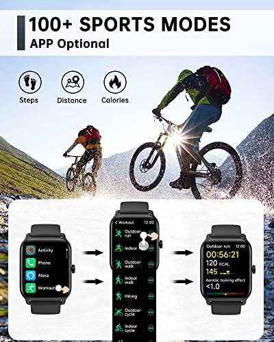 Smart Watch for Men Women, Answer Make Call, Alexa Built-in, 1.8" Touch Screen Fitness Tracker for iphone Android with 100+ Sport Modes, Heart Rate Blood Oxygen Sleep Monitor, IP68 Waterproof watch