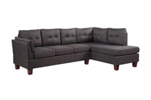 lilola home dalia linen modern sectional sofa with right facing chaise