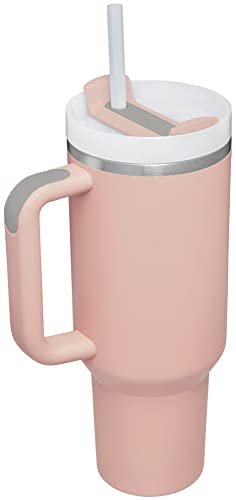 Stanley Quencher H2.0 FlowState Stainless Steel Vacuum Insulated Tumbler with Lid and Straw for Water, Iced Tea or Coffee, Smoothie and More, Pink Dusk, 40 oz