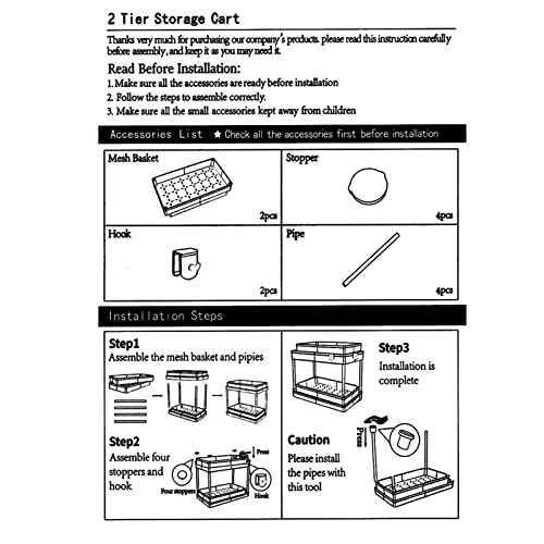 ASHATA Under Sink, Sliding Cabinet Basket, 2 Tier Storage Under Cabinet Bathroom Under Sink Organizers, for Cabinet Sliding Drawers Countertop Pantry Kitchen (White)