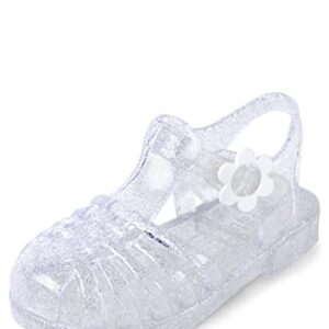 The Children's Place Toddler Girls Jelly Fisherman Sandals, Silver Glitter, 8