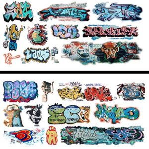 N Scale 1:160 Graffiti Waterslide Decals 2-Pack Set #16- Weather Your Rolling Stock & Structures!