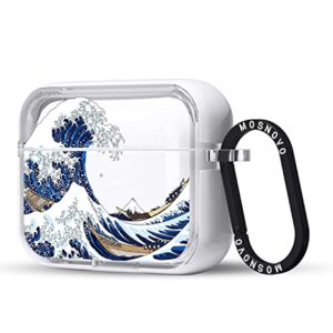 MOSNOVO Airpods Pro 2 Case, Apple Airpods Pro 2 Case, Tokyo Wave Clear Case Design with Luxe Metal Ring Shockproof Protective Cover Case for Airpods Pro Generation