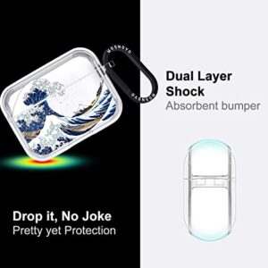MOSNOVO Airpods Pro 2 Case, Apple Airpods Pro 2 Case, Tokyo Wave Clear Case Design with Luxe Metal Ring Shockproof Protective Cover Case for Airpods Pro Generation