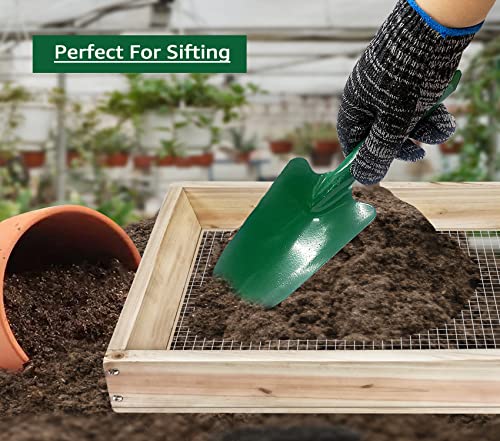 Soil Sifter, Dirt Sifter for Gardening, Compost Sifter, Garden Sieve, Light Wood Sifter for Rocks, Screen Sifter Top Soil/Peat Moss/Worm/Leaves/Loam Soil/Sand,Great Garden Tool for Plants & Vegetables