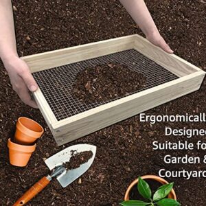 Soil Sifter, Dirt Sifter for Gardening, Compost Sifter, Garden Sieve, Light Wood Sifter for Rocks, Screen Sifter Top Soil/Peat Moss/Worm/Leaves/Loam Soil/Sand,Great Garden Tool for Plants & Vegetables