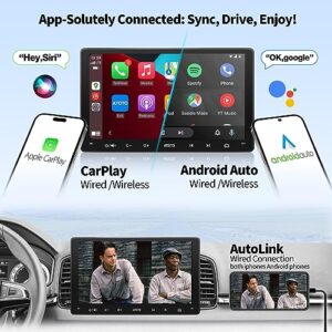 ATOTO F7WE 9 inch Double Din Car Stereo, Wireless CarPlay & Wireless Android Auto, Touchscreen Car Radio with Bluetooth, Mirror Link, HD LRV, GPS Navi, USB Video & Audio, Voice Control, F7G209WE