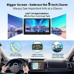 ATOTO F7WE 9 inch Double Din Car Stereo, Wireless CarPlay & Wireless Android Auto, Touchscreen Car Radio with Bluetooth, Mirror Link, HD LRV, GPS Navi, USB Video & Audio, Voice Control, F7G209WE