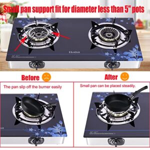 Hothit Gas Cooktop 2 Burner Outdoor Propane Stove, 28600 BTU, Portable Auto Ignition LPG Tempered Glass for camping, Courtyard Barbecue, RV Travel