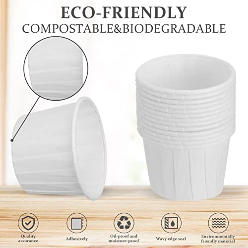 1200 Pack Paper Medicine Cups 1 oz Pill Cups Disposable 2 oz Treated Paper Souffle Portion Cups Condiment Cups Small Paper Ketchup Containers Sample Cups for Tasting, Pills, Food Dessert Serving