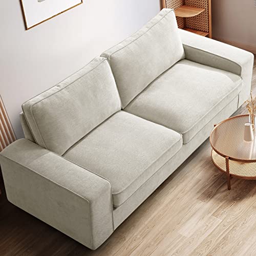 MAEVIS 88.58'' Modern Loveseat Sofas for Living Room, Couch with Wide Arm,Fabric Sofa Couches with Solid Wood Frame for Small Space,Removable Sofa Cushion,Easy to Install,Beige