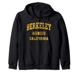 berkeley california vintage athletic sports design zip hoodie