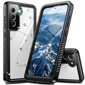 antshare samsung galaxy s21 fe case waterproof, galaxy s21 fe 5g case with built-in screen protector dustproof shockproof, rugged full body protective clear case for samsung galaxy s21 fe 5g 6.4"