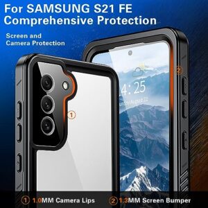 ANTSHARE Samsung Galaxy S21 FE Case Waterproof, Galaxy S21 FE 5G Case with Built-in Screen Protector Dustproof Shockproof, Rugged Full Body Protective Clear Case for Samsung Galaxy S21 FE 5G 6.4"