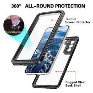 ANTSHARE Samsung Galaxy S21 FE Case Waterproof, Galaxy S21 FE 5G Case with Built-in Screen Protector Dustproof Shockproof, Rugged Full Body Protective Clear Case for Samsung Galaxy S21 FE 5G 6.4"