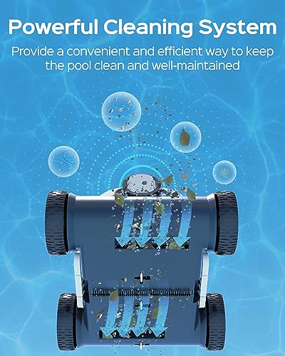 WYBOT 2023 Premium Cordless Robotic Pool Cleaner, Automatic Pool Vacuum with Powerful Suction, LED Indicator, Last 90 Mins, Self-Parking, Ideal for Above/In-Ground Flat Pools up to 40 Feet-Osprey 300