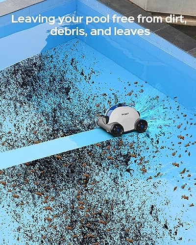 WYBOT 2023 Premium Cordless Robotic Pool Cleaner, Automatic Pool Vacuum with Powerful Suction, LED Indicator, Last 90 Mins, Self-Parking, Ideal for Above/In-Ground Flat Pools up to 40 Feet-Osprey 300