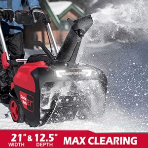 Teeker Snow Blower - 80V 6.0Ah Battery Powered Snow Blower, 21'' Electric Snow Thrower, Cordless Snow throwers