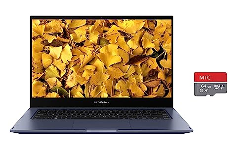 ASUS Chromebook Thin and Light 2-in-1 Laptop, 14" HD Touchscreen, Intel Celeron N4500, Intel UHD Graphics, 4GB RAM, 128GB Storage (64GB eMMC+MTC 64GB Flash Memory), Chrome OS, Blue