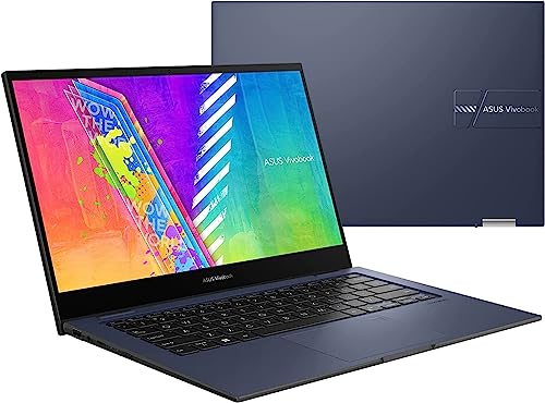 ASUS Chromebook Thin and Light 2-in-1 Laptop, 14" HD Touchscreen, Intel Celeron N4500, Intel UHD Graphics, 4GB RAM, 128GB Storage (64GB eMMC+MTC 64GB Flash Memory), Chrome OS, Blue